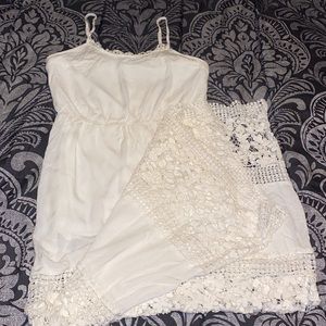 Rue21 White Maxi Dress with Crochet Details
